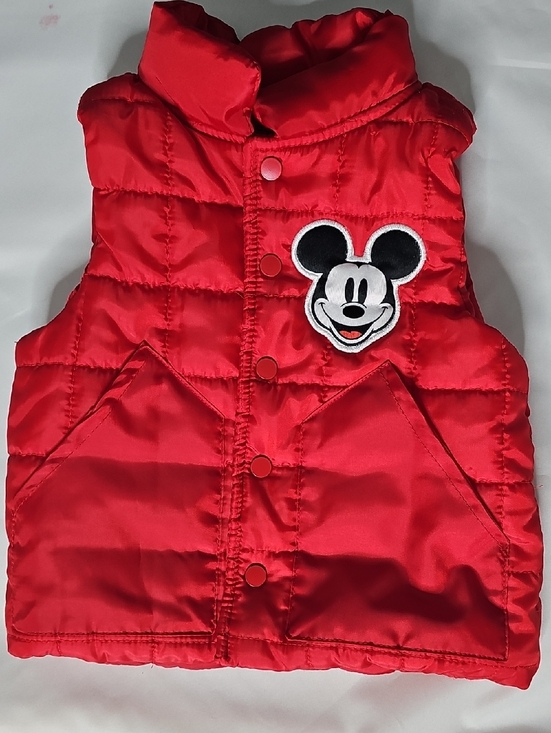 Disney Other - Mickey Mouse Red Puffer Vest for Kids - Official Character Design